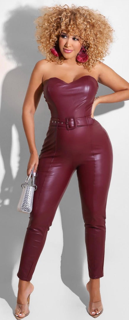 Sabrina | Vegan Leather Jumpsuit